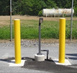 Bollards with yellow super durable TGIC.