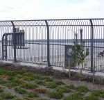 Tall fence in gray super durable TGIC.