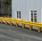 Guide rail coated with yellow durable TGIC polyester.