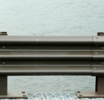 Guard rail with a polyester coating.