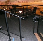 Hand railing with black polyester powder.