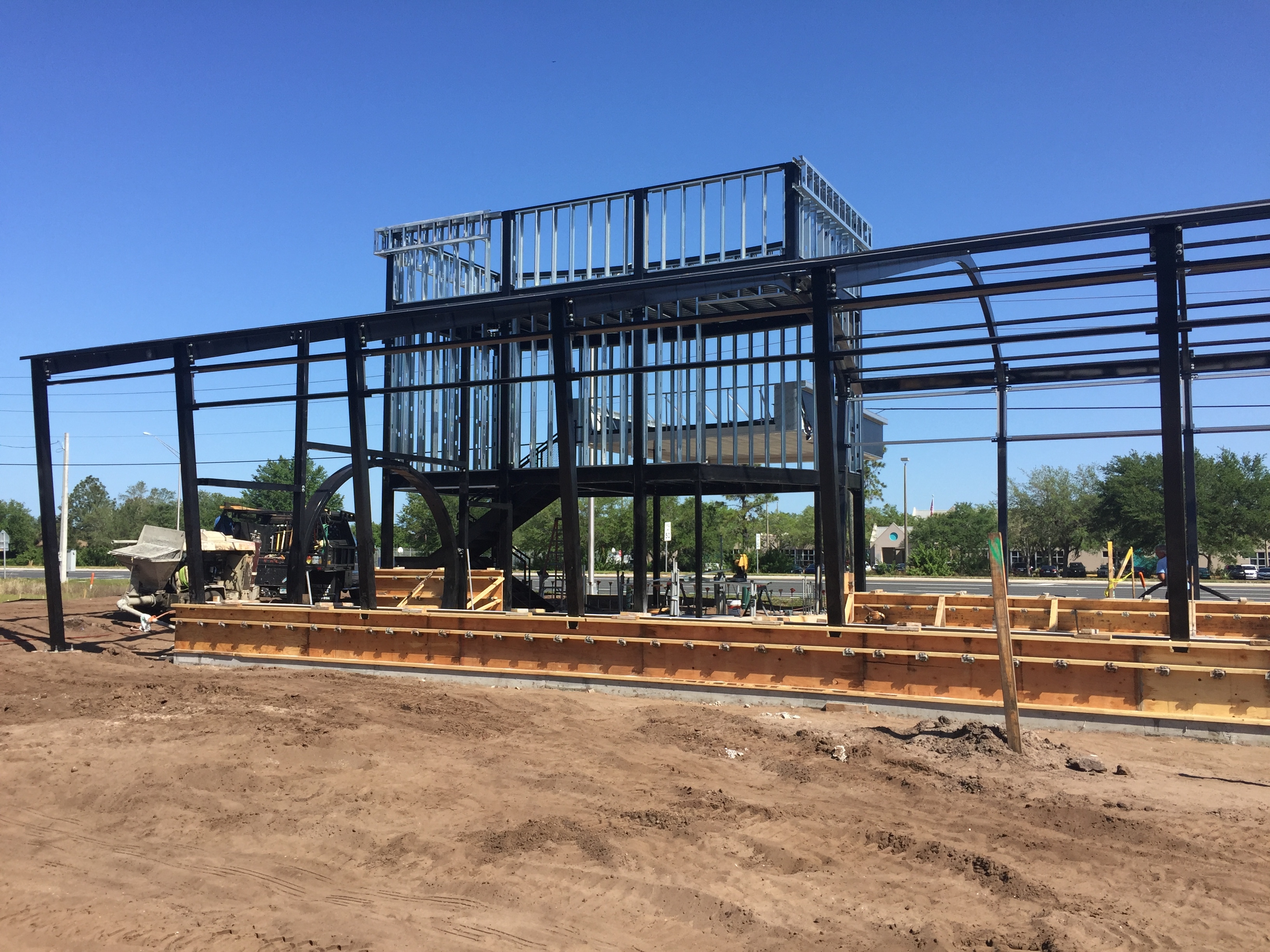 large powder coated structure in construction 4