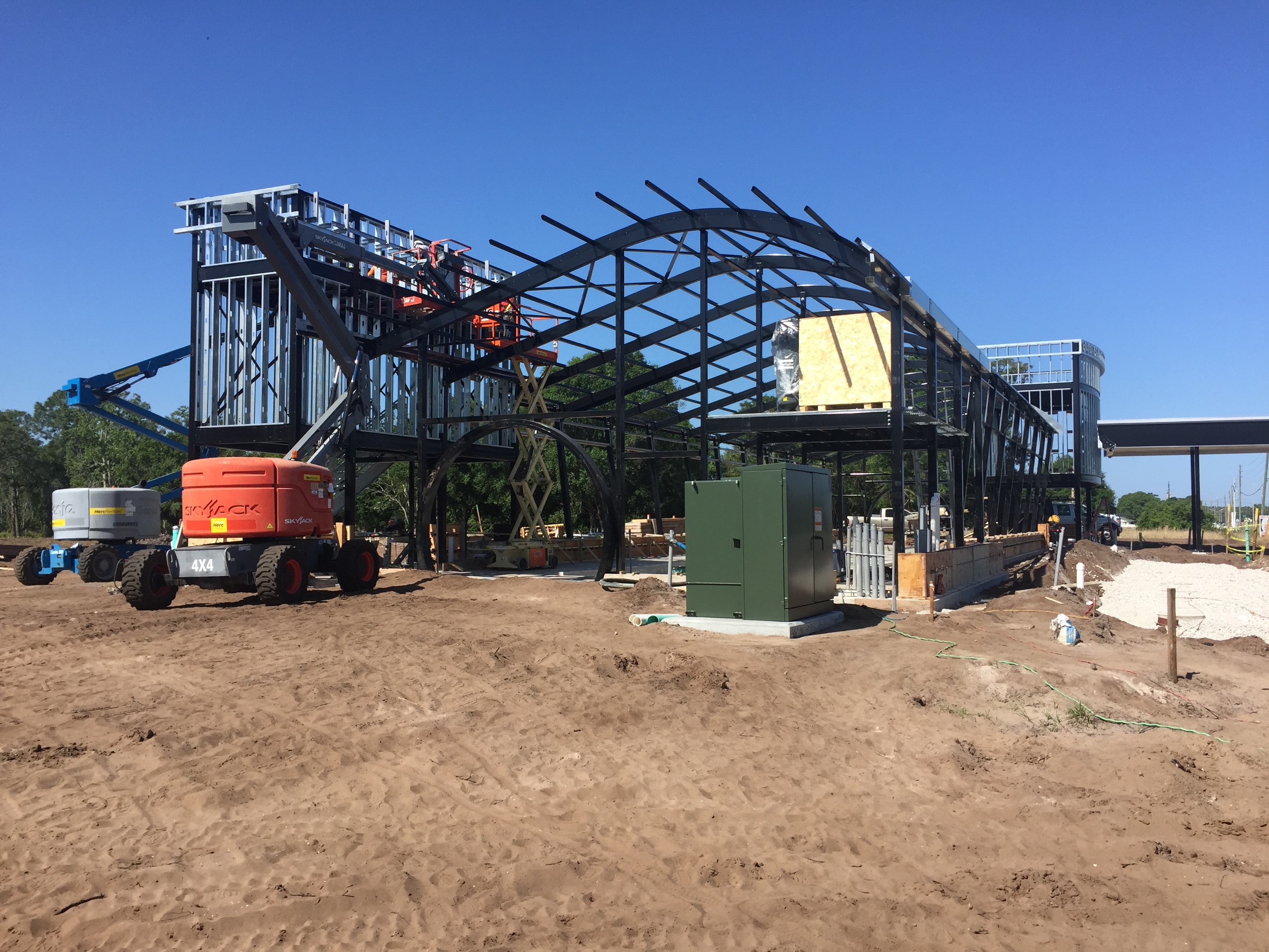 large powder coated structure in construction