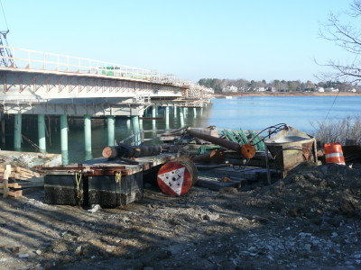 Pipe pile for bridge project in Maine.