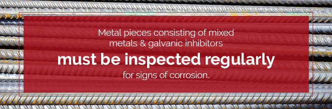 mixed metals must be inspected frequently for corrosion